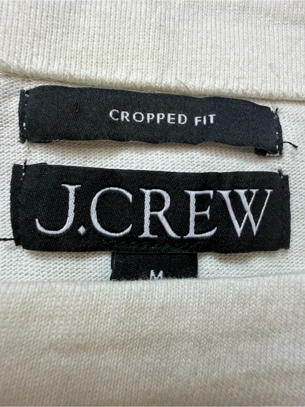 J. Crew Black and White Striped Crop Top Medium